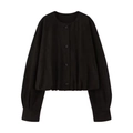 Klassieke zwarte flight jacket van kunstleer met ronde hals en elastische zoom dames - XS / Zwart
