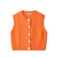 Leuchtend orangefarbene Strickweste mit Schneckenknöpfen und gerippten Abschlüssen - S / Orange