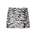 Women's A-line mini skirt featuring black and cream zebra animal print pattern - S / Mini Skirt