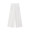 Elegante witte broek met hoge taille en brede pijpen voor dames in losse stijl - XS / Witte Broek