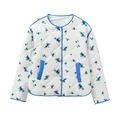 Veste matelassée blanche avec imprimé floral bleu et coutures en losange - XS / Floral Bleu