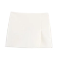 Weißer Wickel-Skort mit Seitenschlitz und klarer Webstruktur für den frühen Frühling - XS / Weiß