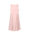 Vestido midi de punto rosa sin mangas con cuello cuadrado y elegantes tablas laterales - XS / Rosa
