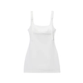 Vestido corto blanco ajustado con tirantes de lazo y detalle de copas estructuradas - XS / Blanco