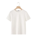 Slim fit white crew neck short sleeve T-shirt in premium double-sided fabric - Pure White