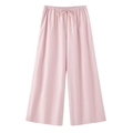 Lichtroze damesbroek met wijde pijpen en comfortabele elastische tailleband met koord - XS / Bottoms