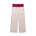 Pantaloni larghi bianchi da donna con stampa a fragole rosse e coulisse in vita regolabile - XS / Pants