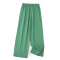 Chic 2025 early spring loose wide-leg green trousers with elastic waist and drape finish - XS / Bottoms / Green