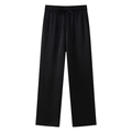 Minimalistische zwarte wijde broek voor dames met plooien en elastische trekkoord - S / Zwarte Broek