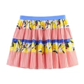 Damen Minirock mit Zitronenprint und blauen Bändern für den Frühling 2025, gestuft - XS / Skirts
