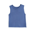 Women's 2025 spring elegant blue one-shoulder asymmetrical sleeveless knit top on white - S / Royal Blue