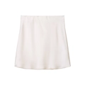 Elegant off-white satin midi skirt with a smooth glossy finish and minimalist A-line cut - XS / White