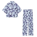 Completo floreale a due pezzi con camicia a maniche corte e pantaloni casual lunghi - Top E Pantaloni