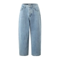 Damen Hellblaue Wide-Leg-Jeans mit hoher Taille und lockerer Passform für den Frühling - S / Denim-Blau