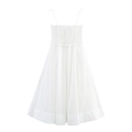 Robe midi blanche à fines bretelles avec buste froncé et silhouette trapèze fluide - XS / Blanc