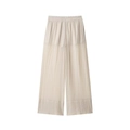Ivoren damesbroek met wijde pijpen, plissé-afwerking, elastische taille en soepele vut - XS / Beige Broek