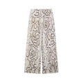 Schicke High-Waist-Hose mit weitem Bein und Allover-Schlangen-Tierprint für Damen - XS / Pants