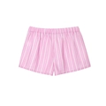 Women's pink and white striped loungewear shorts with a comfortable elastic waistband - Pink Shorts