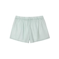 Striped loose shorts in mint green with elastic waist for spring pajama set - Green Shorts