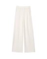 Women's white high-waisted wide-leg pants with elastic waistband and ribbed texture - XS / Bottoms / White
