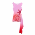 Abito rosa senza maniche con stampa di conchiglie sfumate e dettaglio cut-out laterale - S / Rosa