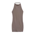 Mini robe dos nu moulante marron foncé avec une silhouette moderne et ajustée - Gris Violet