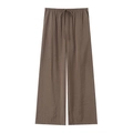 Dunkelbraune Damen-Weithose mit elastischem Kordelzugbund und praktischen Taschen - XS / Braune Hose