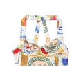 Top corto all'americana con stampa artistica a colori e motivi di piante e frutta - XS / Tops