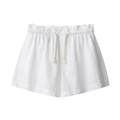 Damen Shorts aus Leinenmischung mit Kordelzug und hoher Taille in weißer lockerer Form - XS / Nur Shorts