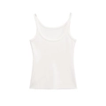 Top a costine color crema vestibilità slim con scollo a U profondo ed elastico - S / Bianco