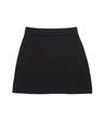 Jupe courte évasée en maille noire à taille haute pour ensembles deux pièces - Jupe Noire