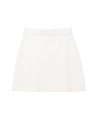 Jupe courte évasée en tricot blanc avec texture horizontale et taille élastique épurée - Jupe Blanche