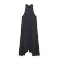 Abito nero senza maniche con scollo all'americana e pois bianchi per un look estivo casual - XS / Polka Dot Nero