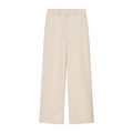 Détail du pantalon large beige clair à taille haute avec tissu fluide et élégant - S / Bottoms / Milky blanc