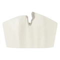 Haut bustier blanc avec détail serpent en strass et décolleté en V structuré - S / Hauts / Blanc