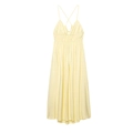 Hellgelbes Sommer-Maxikleid mit dünnen Trägern und offenem Rückendesign - S / Hellgelb