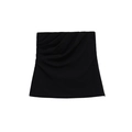 Elegant black strapless tube top featuring stylish side pleats and ruched details - S / Black