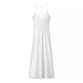 Elegantes weißes Satin-Unterkleid mit dünnen Kreuzgurten am Rücken und schlichtem Design - XS / Weiß