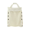Top halter de punto crema para niños pequeños con cuello ancho y botones decorativos - S / Blanco lechoso