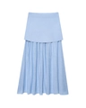 Detail of light blue layered skirt featuring delicate pleated texture and flowing hemline - S / Blue Skirt