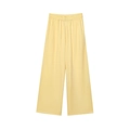 Hellgelbe Loungehose mit hoher Taille und elastischem Bund im weiten Beinschnitt - XS / Pants / Gelb