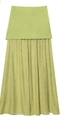 Jupe plissée taille haute pour femme en mousseline vert clair au style épuré - S / Bas / Vert