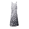 Abito lungo senza maniche a pois con motivo sfumato e tessuto leggero drappeggiato - XS / Pois Nero Bianco