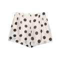 Chic high-waisted white polka dot wide-leg shorts for women with breathable fabric - XS / Shorts