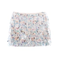 Minifalda chic para mujer con lentejuelas iridiscentes y forro floral para fiestas de verano - S / Falda De Lentejuelas Coloridas