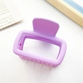 Pinza per capelli quadrata viola opaca con motivo a scacchi per donne eleganti - Stile quadrato cavo opaco / Viola Opaco