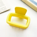 Molla per capelli a scacchi giallo opaco con design rettangolare e cavo elegante - Stile quadrato cavo opaco / Giallo Opaco