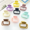 Matte finish rectangular hair claw clips set in nine vibrant pastel and classic colors - Multicolor Combo