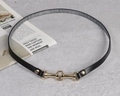 Classic black leather belt with gold horsebit buckle and rivet details for women - 56-58cm / Black Slim Leather Belt with Gold Horsebit Buckle and Rivets (AB316)