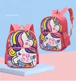 Watermelon red unicorn backpack for kids with waterproof fabric and rainbow design - Watermelon red